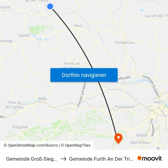 Gemeinde Groß-Siegharts to Gemeinde Furth An Der Triesting map
