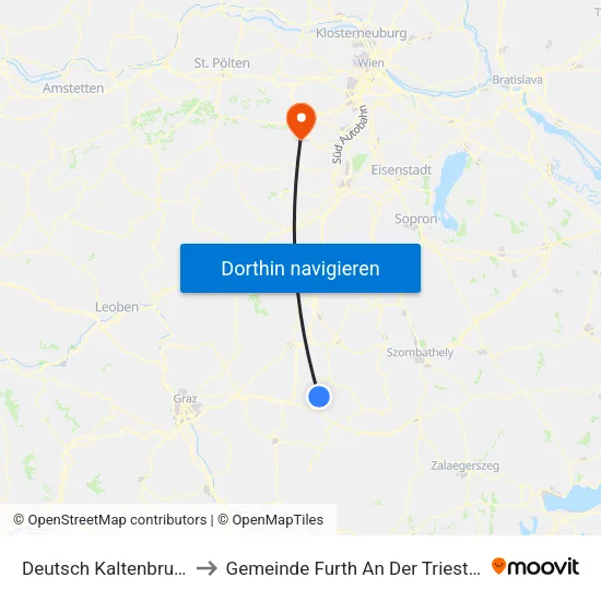 Deutsch Kaltenbrunn to Gemeinde Furth An Der Triesting map
