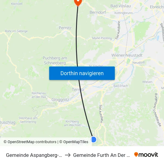 Gemeinde Aspangberg-St.Peter to Gemeinde Furth An Der Triesting map