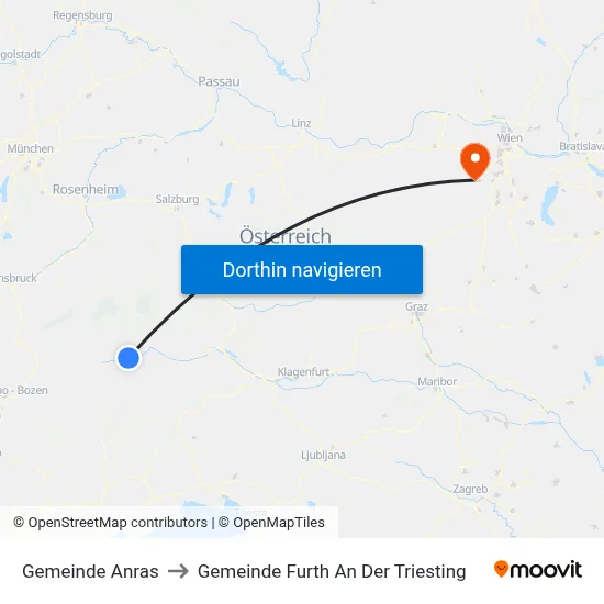 Gemeinde Anras to Gemeinde Furth An Der Triesting map