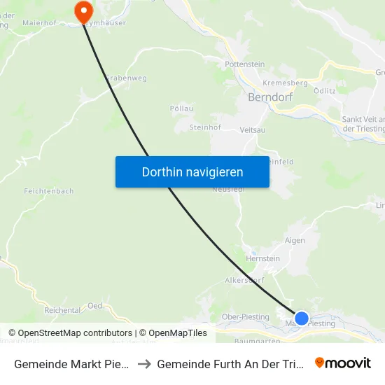 Gemeinde Markt Piesting to Gemeinde Furth An Der Triesting map