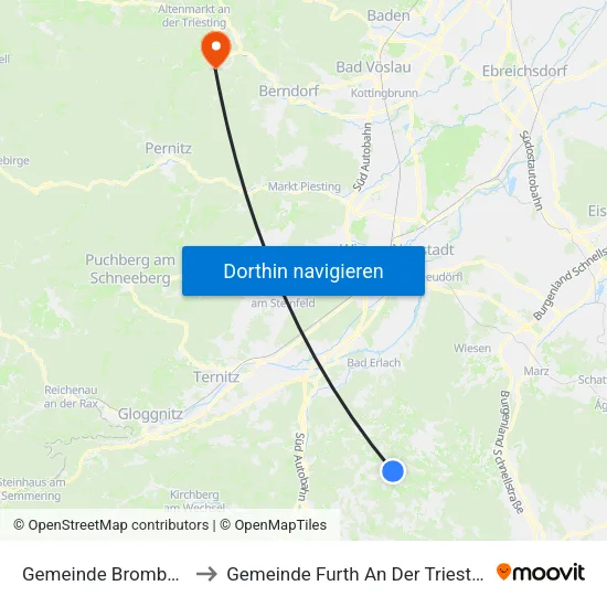 Gemeinde Bromberg to Gemeinde Furth An Der Triesting map