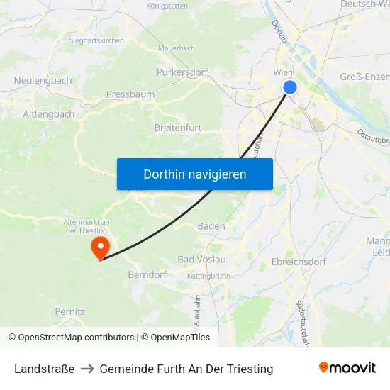 Landstraße to Gemeinde Furth An Der Triesting map