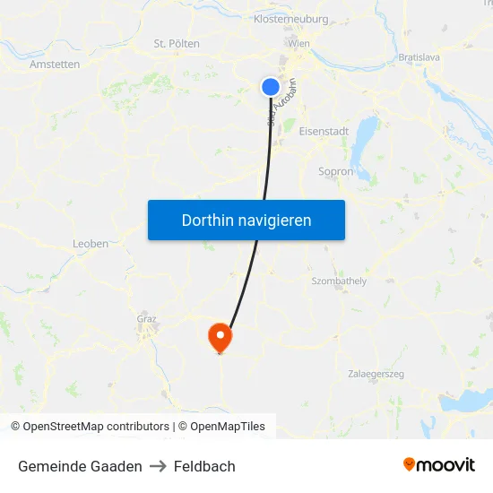 Gemeinde Gaaden to Feldbach map