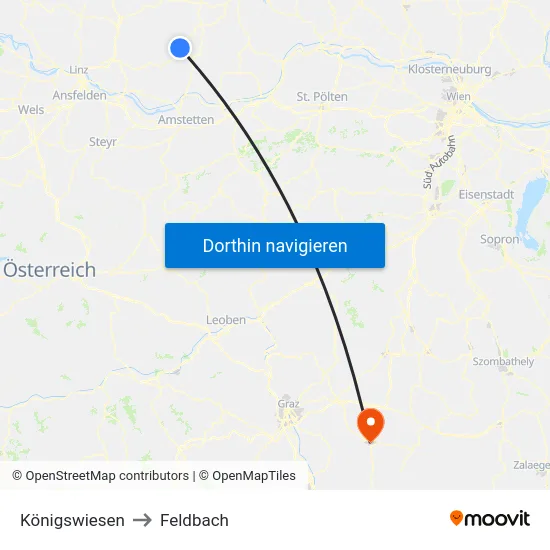 Königswiesen to Feldbach map