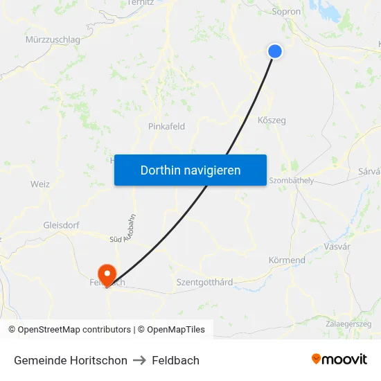 Gemeinde Horitschon to Feldbach map