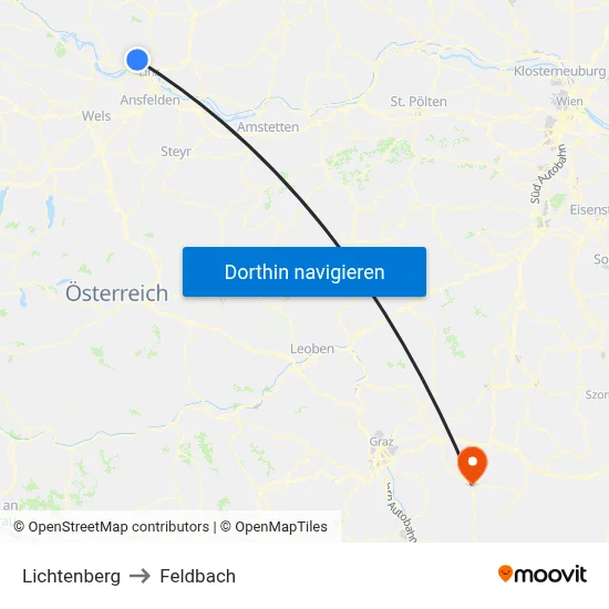 Lichtenberg to Feldbach map