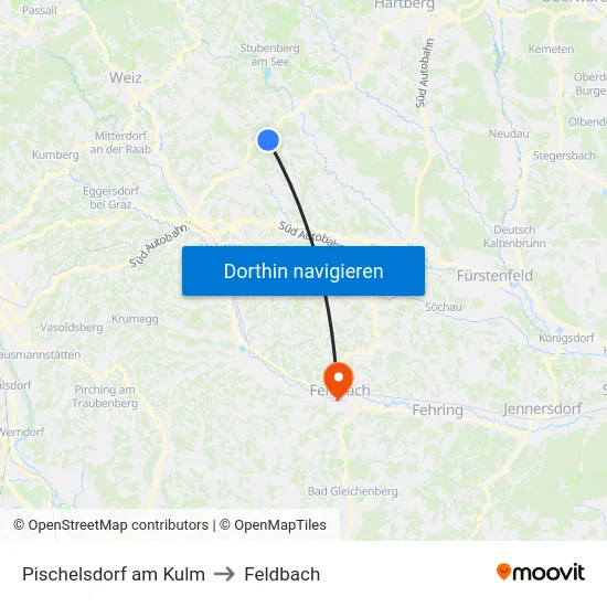 Pischelsdorf am Kulm to Feldbach map