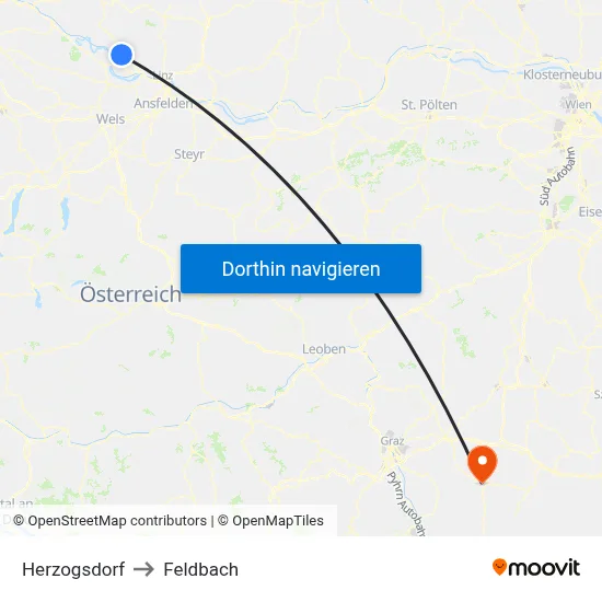 Herzogsdorf to Feldbach map
