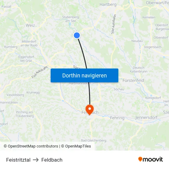 Feistritztal to Feldbach map
