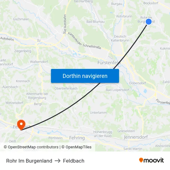 Rohr Im Burgenland to Feldbach map