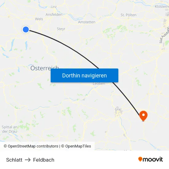 Schlatt to Feldbach map