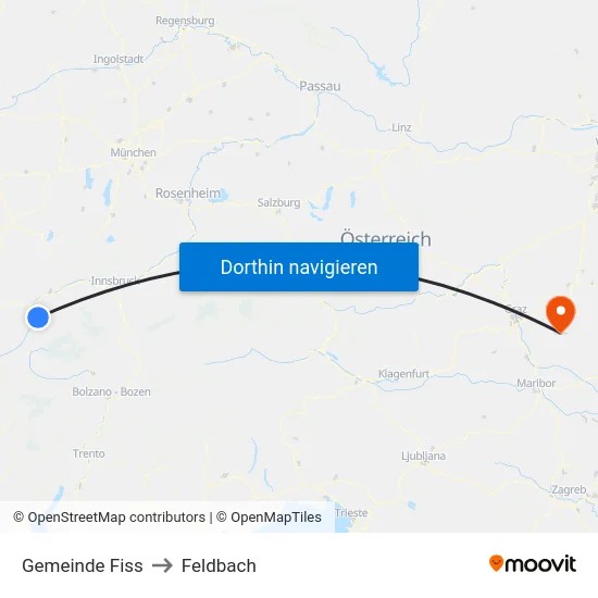 Gemeinde Fiss to Feldbach map