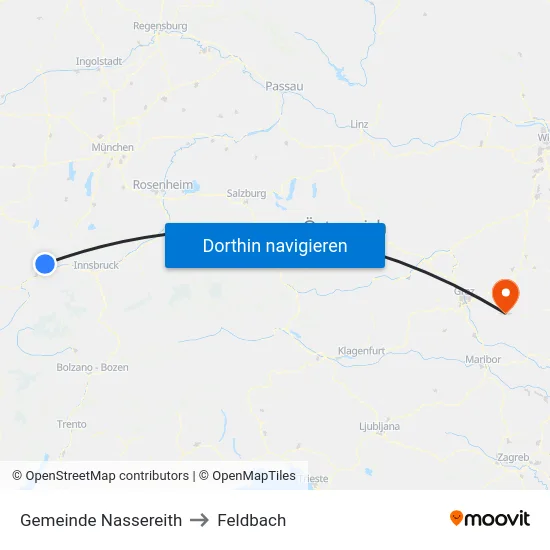 Gemeinde Nassereith to Feldbach map