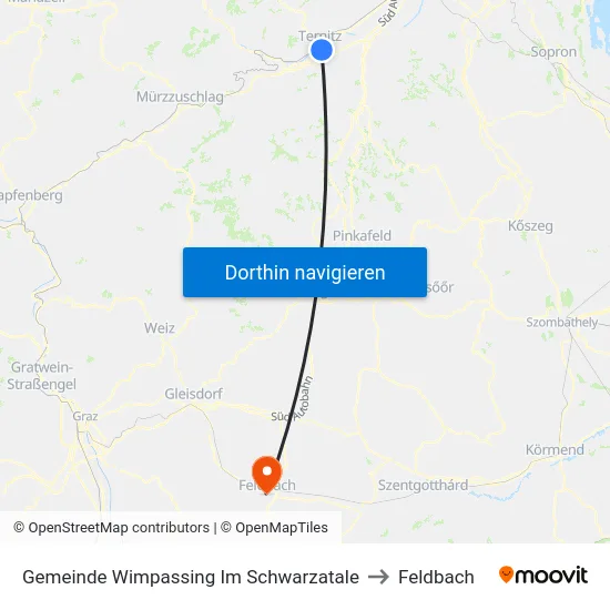 Gemeinde Wimpassing Im Schwarzatale to Feldbach map