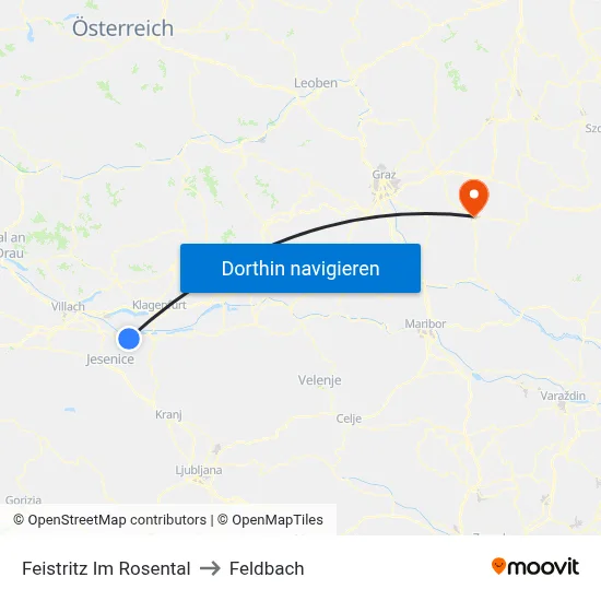 Feistritz Im Rosental to Feldbach map