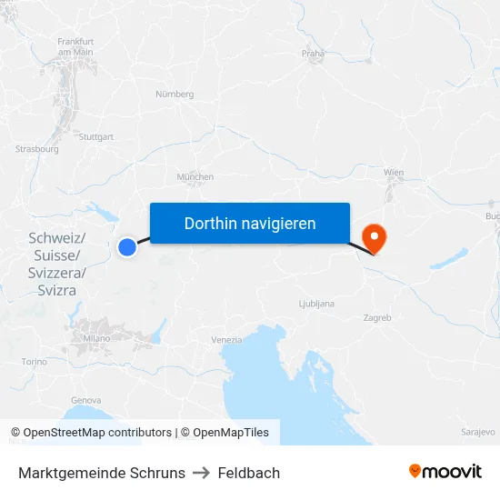 Marktgemeinde Schruns to Feldbach map