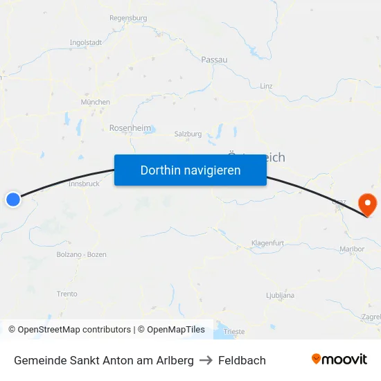 Gemeinde Sankt Anton am Arlberg to Feldbach map