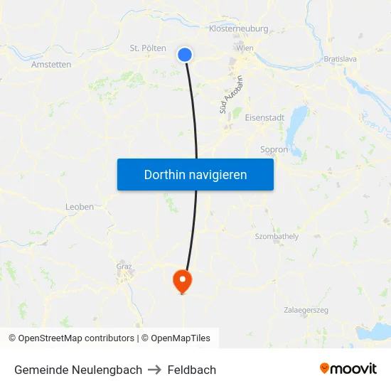 Gemeinde Neulengbach to Feldbach map