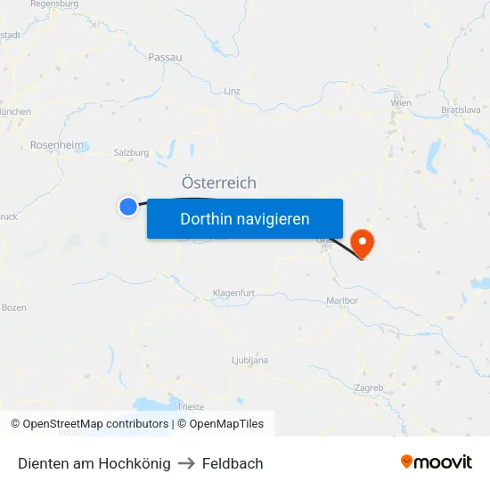 Dienten am Hochkönig to Feldbach map