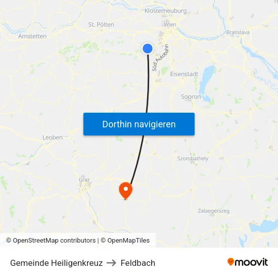 Gemeinde Heiligenkreuz to Feldbach map