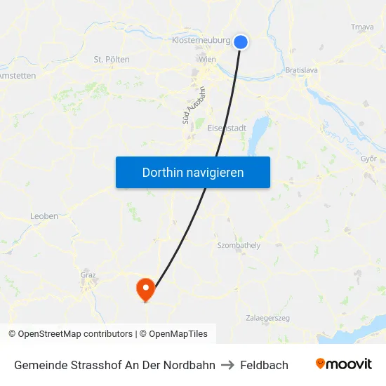 Gemeinde Strasshof An Der Nordbahn to Feldbach map