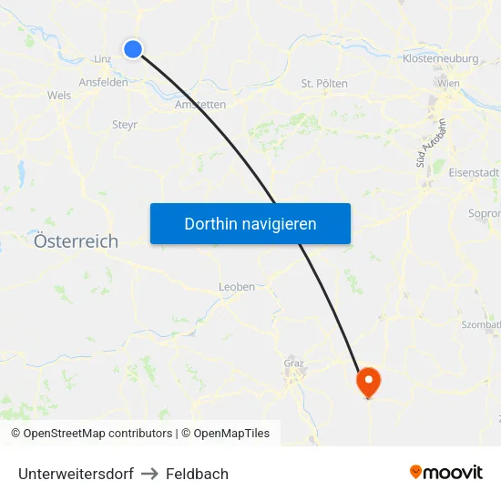 Unterweitersdorf to Feldbach map