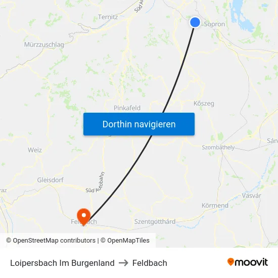 Loipersbach Im Burgenland to Feldbach map