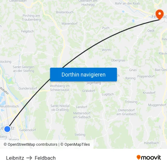 Leibnitz to Feldbach map