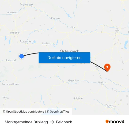 Marktgemeinde Brixlegg to Feldbach map