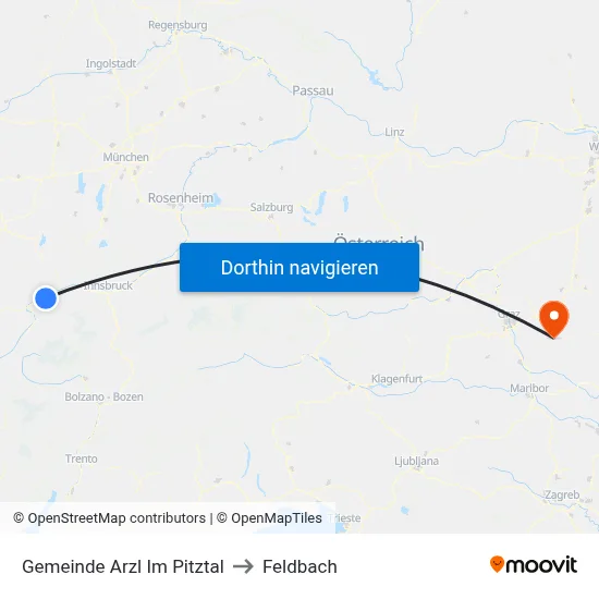 Gemeinde Arzl Im Pitztal to Feldbach map