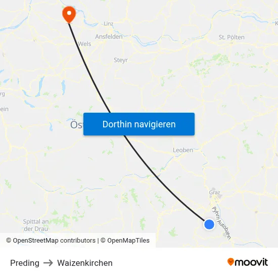 Preding to Waizenkirchen map