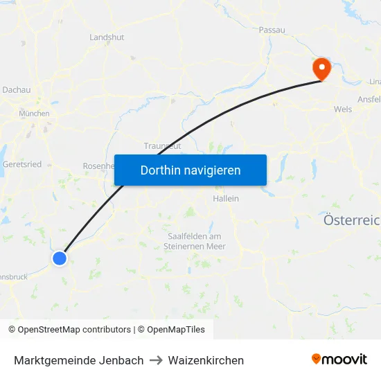 Marktgemeinde Jenbach to Waizenkirchen map