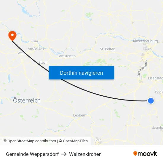 Gemeinde Weppersdorf to Waizenkirchen map