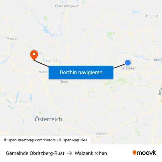 Gemeinde Obritzberg-Rust to Waizenkirchen map