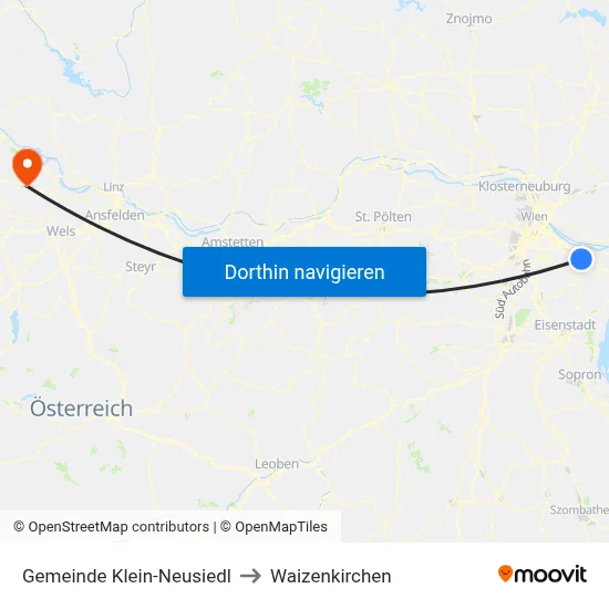 Gemeinde Klein-Neusiedl to Waizenkirchen map