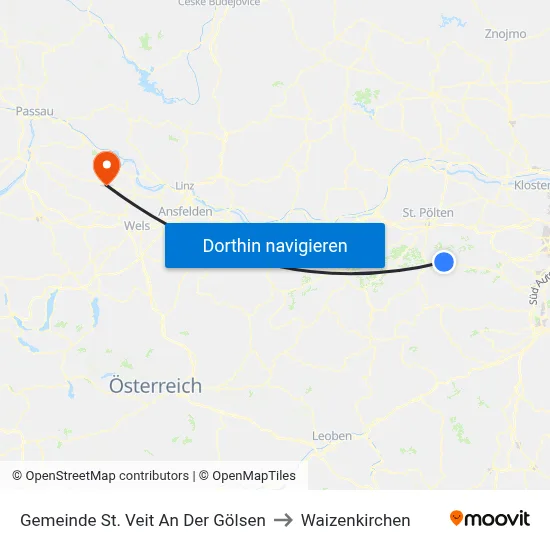 Gemeinde St. Veit An Der Gölsen to Waizenkirchen map