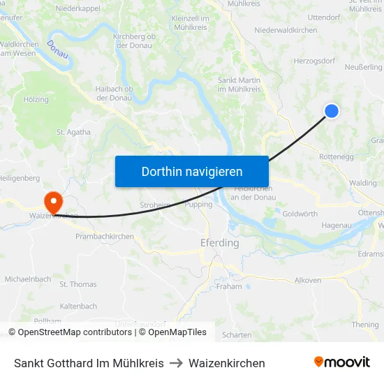 Sankt Gotthard Im Mühlkreis to Waizenkirchen map