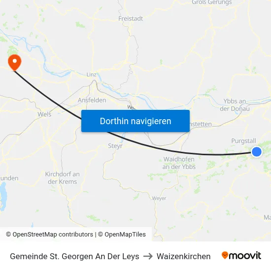 Gemeinde St. Georgen An Der Leys to Waizenkirchen map
