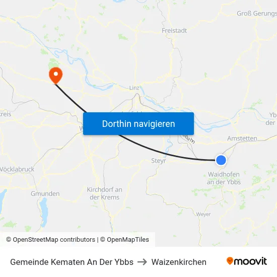 Gemeinde Kematen An Der Ybbs to Waizenkirchen map