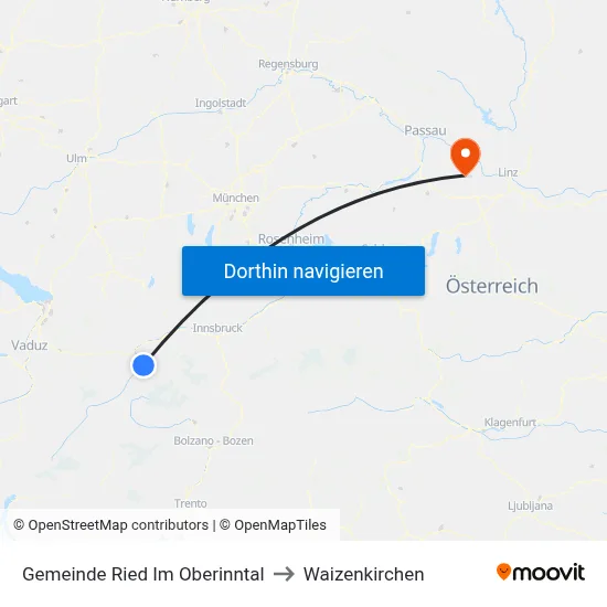 Gemeinde Ried Im Oberinntal to Waizenkirchen map