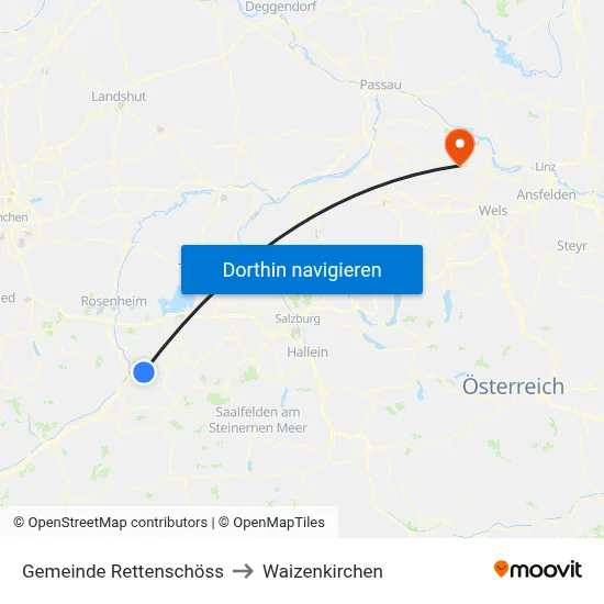 Gemeinde Rettenschöss to Waizenkirchen map