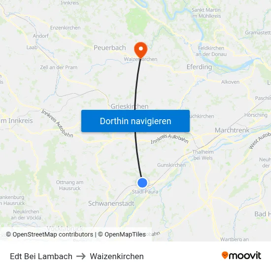 Edt Bei Lambach to Waizenkirchen map