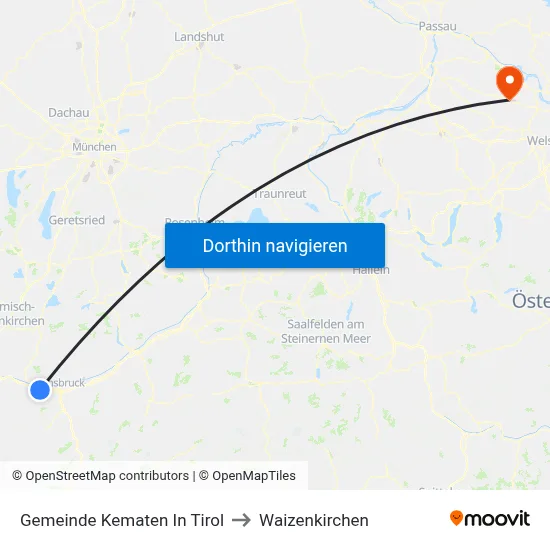 Gemeinde Kematen In Tirol to Waizenkirchen map