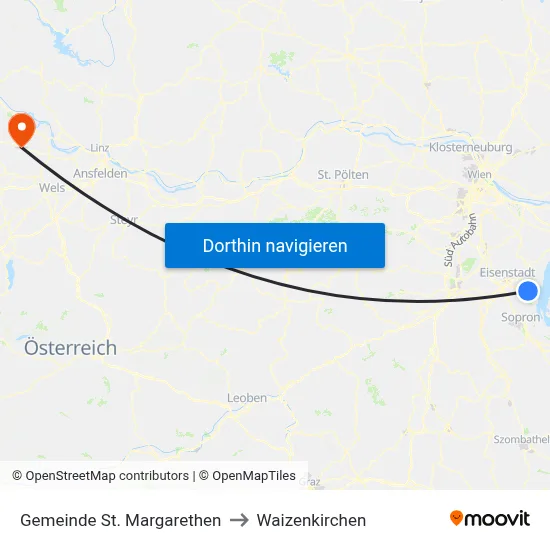 Gemeinde St. Margarethen to Waizenkirchen map