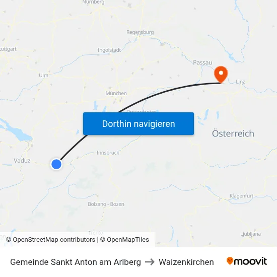 Gemeinde Sankt Anton am Arlberg to Waizenkirchen map