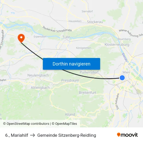 6., Mariahilf to Gemeinde Sitzenberg-Reidling map