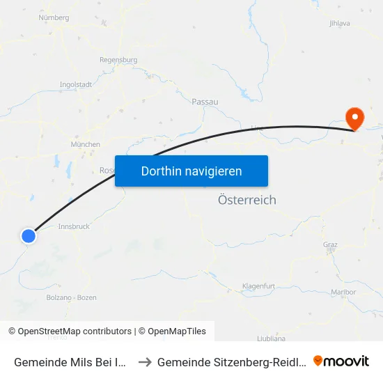 Gemeinde Mils Bei Imst to Gemeinde Sitzenberg-Reidling map