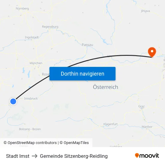 Stadt Imst to Gemeinde Sitzenberg-Reidling map