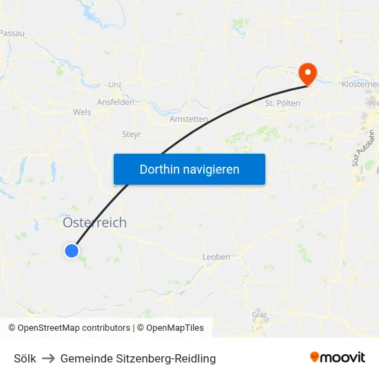 Sölk to Gemeinde Sitzenberg-Reidling map
